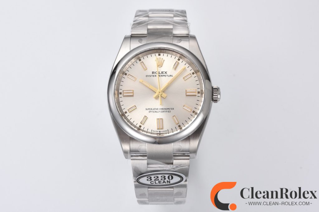 C厂Clean劳力士36mm蚝式恒动m126000-0001白面「3230机芯」