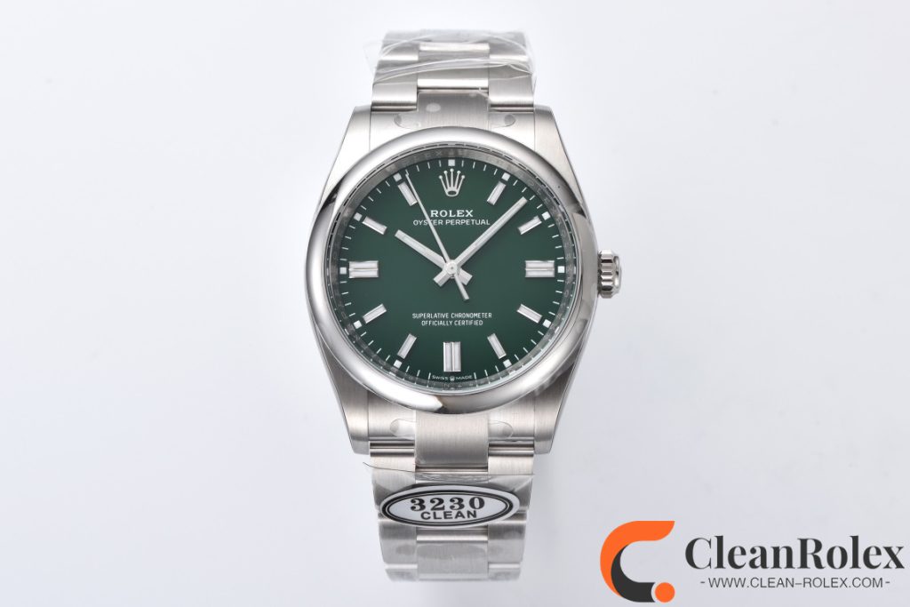 C厂Clean劳力士36mm蚝式恒动m126000-0005绿面「3230机芯」