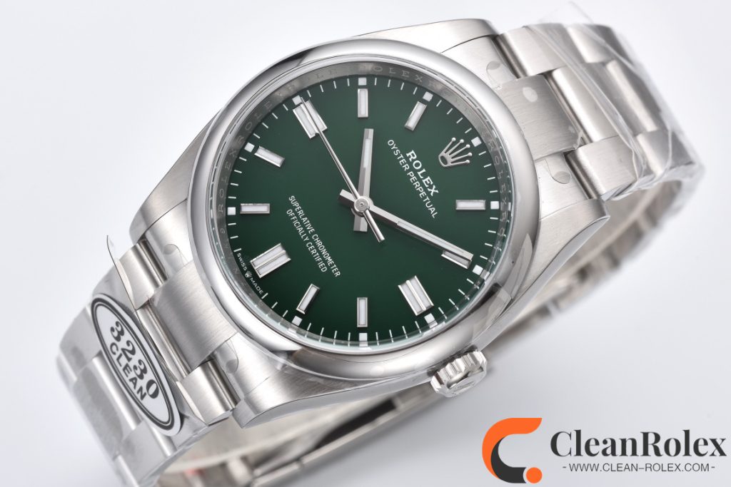 C厂Clean劳力士36mm蚝式恒动m126000-0005绿面「3230机芯」