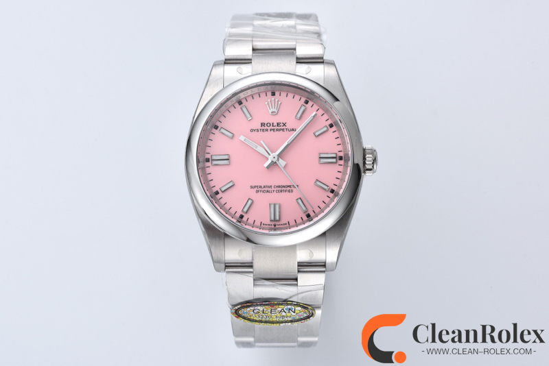 C厂Clean劳力士36mm蚝式恒动m126000-0008粉面「3230机芯」
